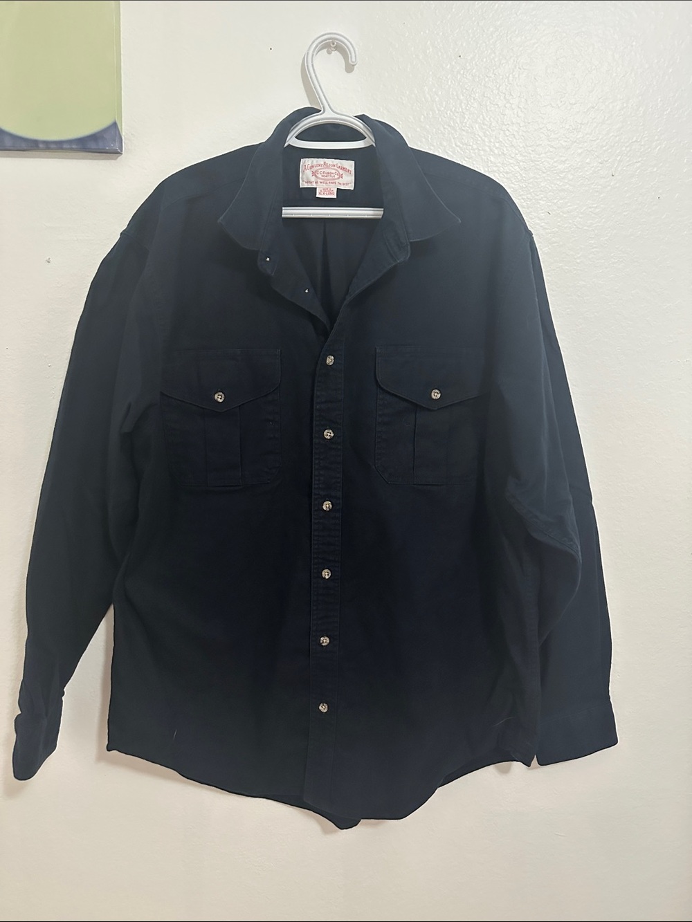 Filson Black Lightweight Shirt Jacket with Button Flap Pockets